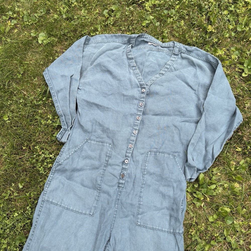 Outerknown S.E.A. Jumpsuit Coveralls Size Small Blue 100% Linen Woven